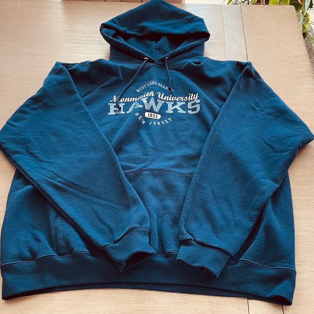 Monmouth Hawks Hoodie. Navy Unisex size XL. Great condition.